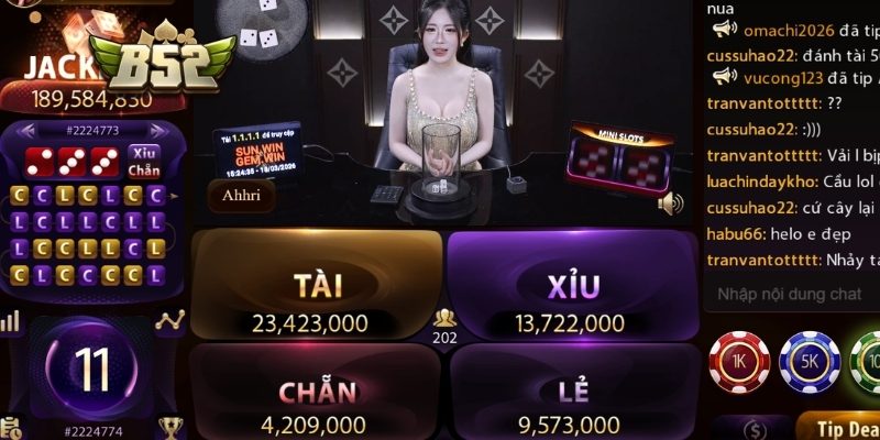 Thời gian đặt cược Tài Xỉu Casino B52