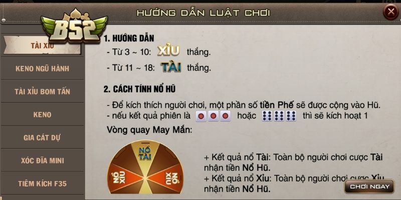 Cơ chế tích lũy và nổ trong Tài Xỉu Săn Hũ B52